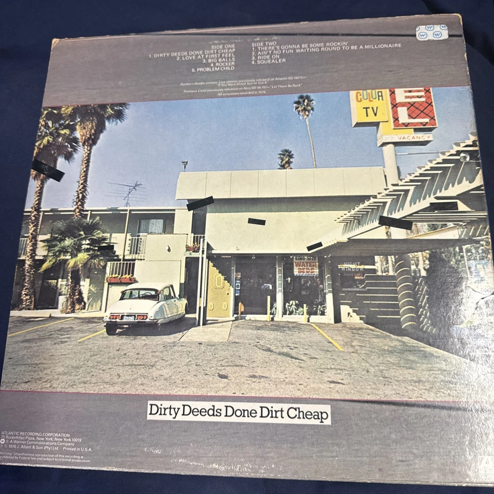 AC/DC – Dirty Deeds Done Dirt Cheap LP 1976 US Atlantic sd 16033 - Image 2 of 3
