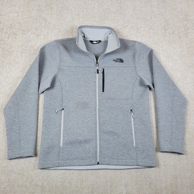 The North Face Jacket Mens M Gray Haldee Full Zip Heavyweight Double Knit Hiking