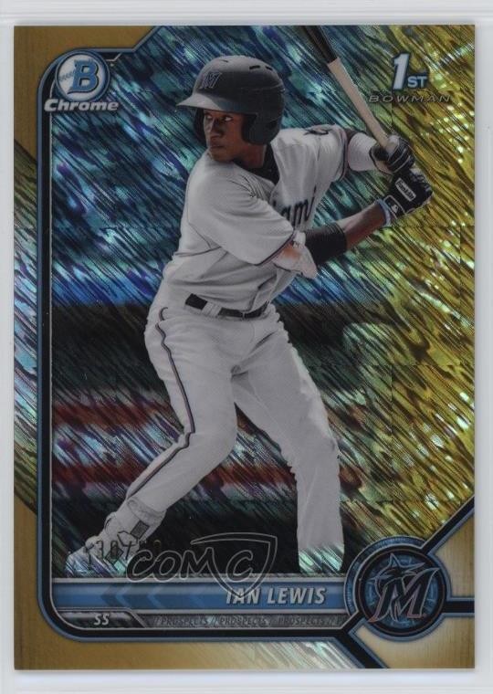2022 Bowman Chrome Prospects Gold Shimmer Refractor 30/50 Ian Lewis #BCP-96 0l44