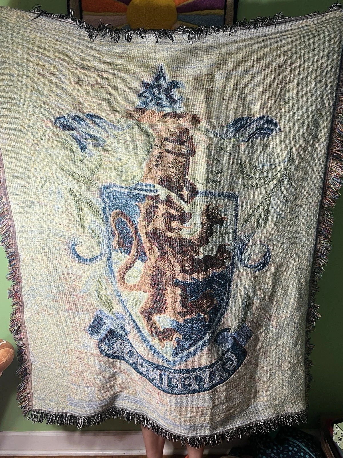 Harry Potter Gryffindor Crest Tapestry Woven Throw Blanket Fringe 48" x 60"