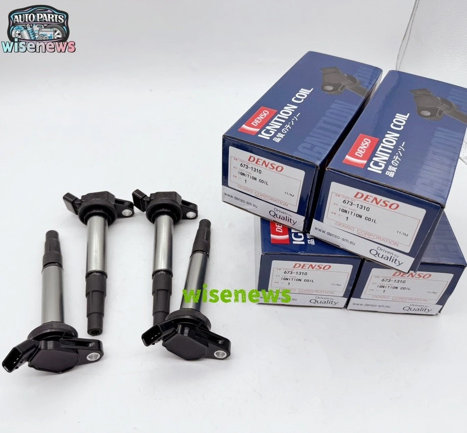 4Pcs Denso 673-1310 Ignition Coils For Toyota Corolla Prius 1.8L 90919-02258 - Image 3 of 4