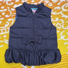 EUC Lilly Pulitzer Girl's MINI KATE PUFFER VEST Navy Size L 8-10