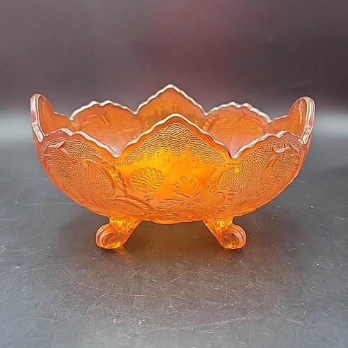 Vintage Marigold Carnival Glass Fruit Bowl 10" x 6.5"