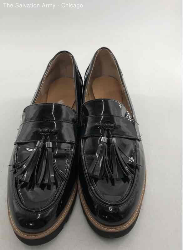 Franco Sarto Womens L-Carolynn Lug Black Slip On Loafers Size US 11
