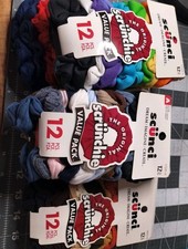 2000s Lot Of 5 Scunci Hair Scrunchies Value Pack Assorted Colors 12pc,60pc