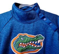 Florida Gators Blue Heathered Marled Side Snap Womens Pullover Sz Large Coloseum