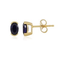 Cavill Blaue Madagaskar Saphir Ohrringe 1,08Ct Ovalschliff Vergoldet Silber