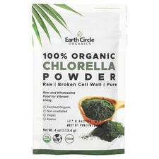 Earth Circle Organics Chlorella Powder Raw Organic 4 oz 113 g Kosher, Organic,