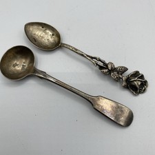 Late 19th Century EPNS Fiddle Condiment Spoon(J Gilbert) and 1 Other '800w' 11cm
