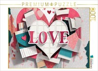 Calvendo Puzzle Abstract Colorful Design With Heart And Text Love | 1000 Pieces,