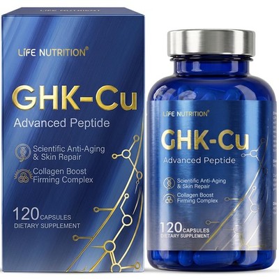 Life Nutrition GHKCu Copper Peptide Supplement, 120 Capsules