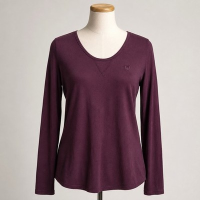 Born Pullover Shirt Casual Women Medium Purple Knit Stretch Hiking Long Sleeve