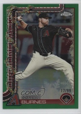 2025 Topps Holiday Chrome Green Refractor 17/99 Corbin Burnes #HC185 1i3j
