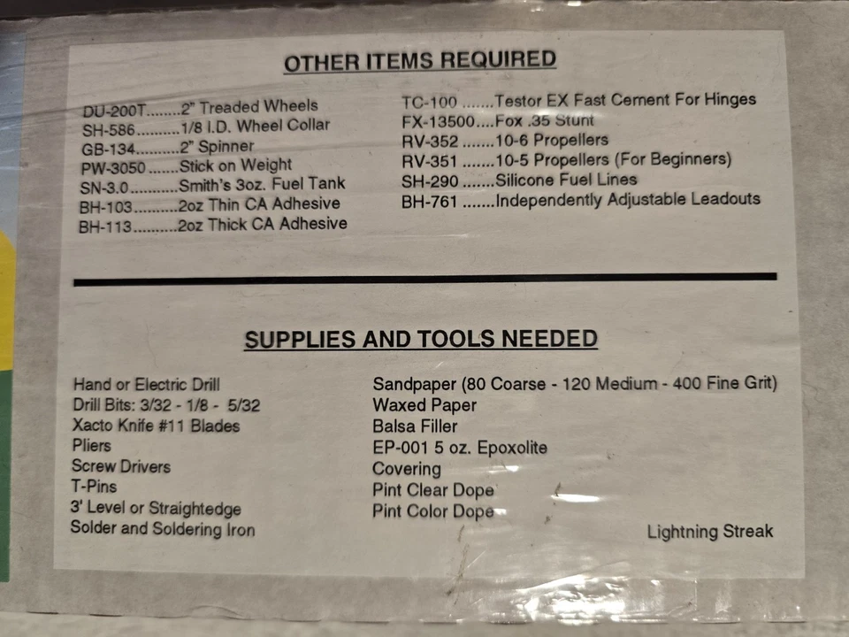 Brodak Lightning Streak Kit CLP-2 Profile Control Line Model Airplane Span 411/2 - Image 3 of 4