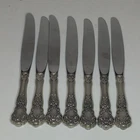 Lot Of 7 Buttercup By Gorham Sterling Silver Butter Knives 518g Total Weight