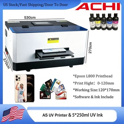 A5 UV Flatbed Printer Epson L800 Printhead For Easy To Operate Phone Case Metal