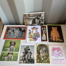 Lot of 10 All Occasion Greeting Note Cards with Dogs, Cats, Other Animals