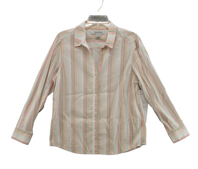 Tommy Bahama Womens Blouse Small SW321074 Mango Tango L/S Shirt Cotton Blend New