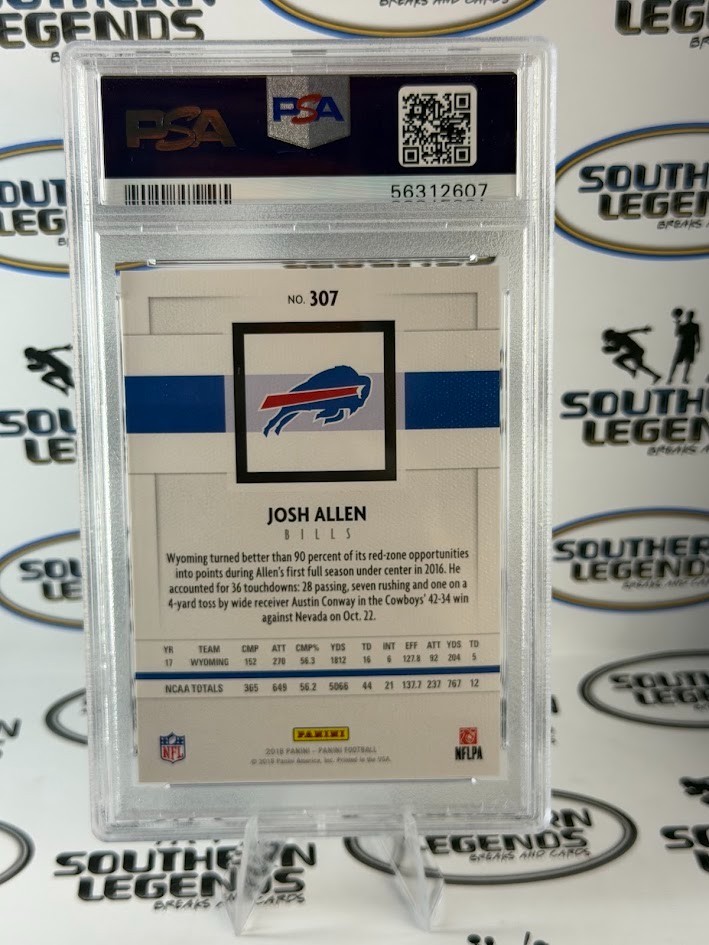 PSA Mint 9 2018 Panini - Canvas #307 Josh Allen (RC) view 2