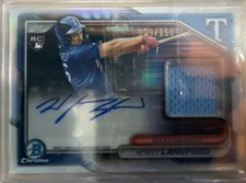 2024 Bowman Chrome Wyatt Langford Auto Relics /150 #BCAR-WL RC Texas Rangers CB8