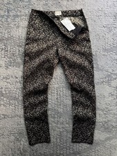 Sezane Pantalon Clara Jacquard Leopard Marron Pants Size 38 Made In Bulgaria