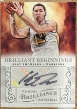 2012-13 KLAY THOMPSON PANINI BRILLIANCE BRILLIANT BEGINNINGS ROOKIE AUTO CARD!