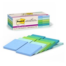 Post-it 100 Recycled Super Sticky Notes, 3 x 3 in, Pastels, 5 Pads