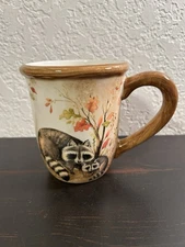 VTG Susan Winget Certified International Woodland Raccoon Coffee Mug Discontinue