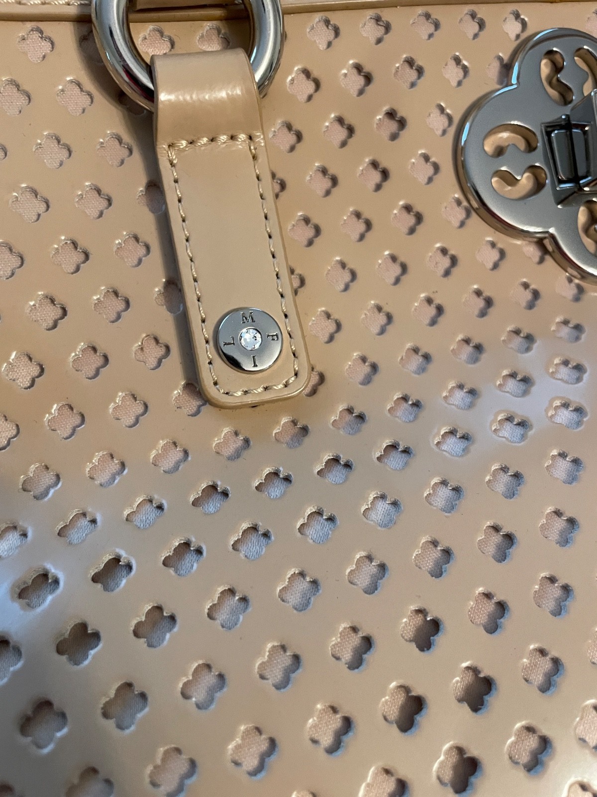 Brighton My Flat in London Nude MADEMOISELLE Perforated Shoulder Bag Tote Purse