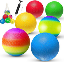 8.5 Inch Playground Balls Dodgeballs for Kids  Adults, Pack of 6   Inflatable