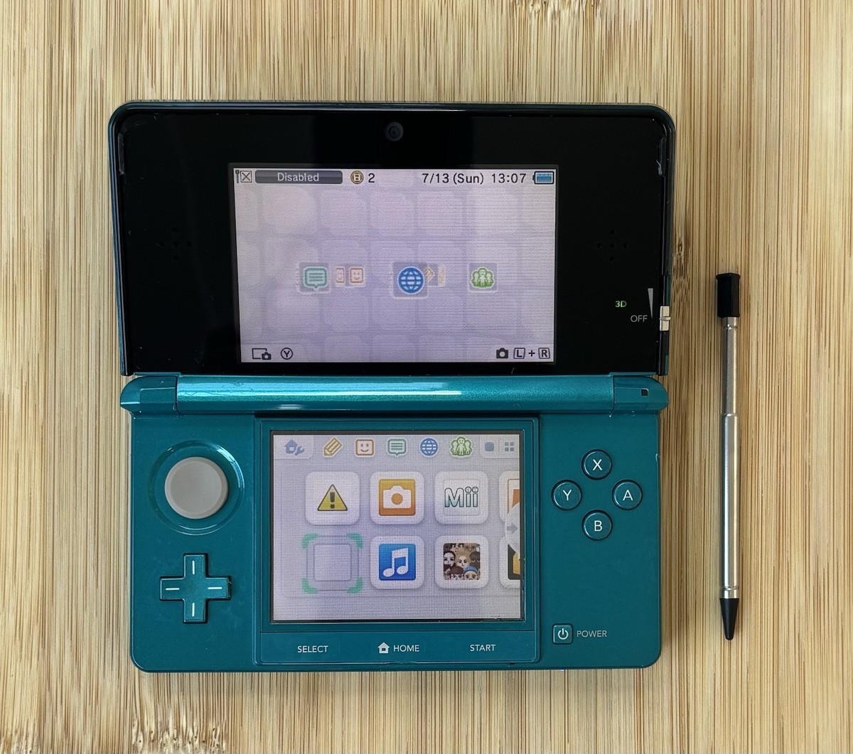 Nintendo 3DS Handheld System English USA Aqua Blue w/ Pen, 32G SD