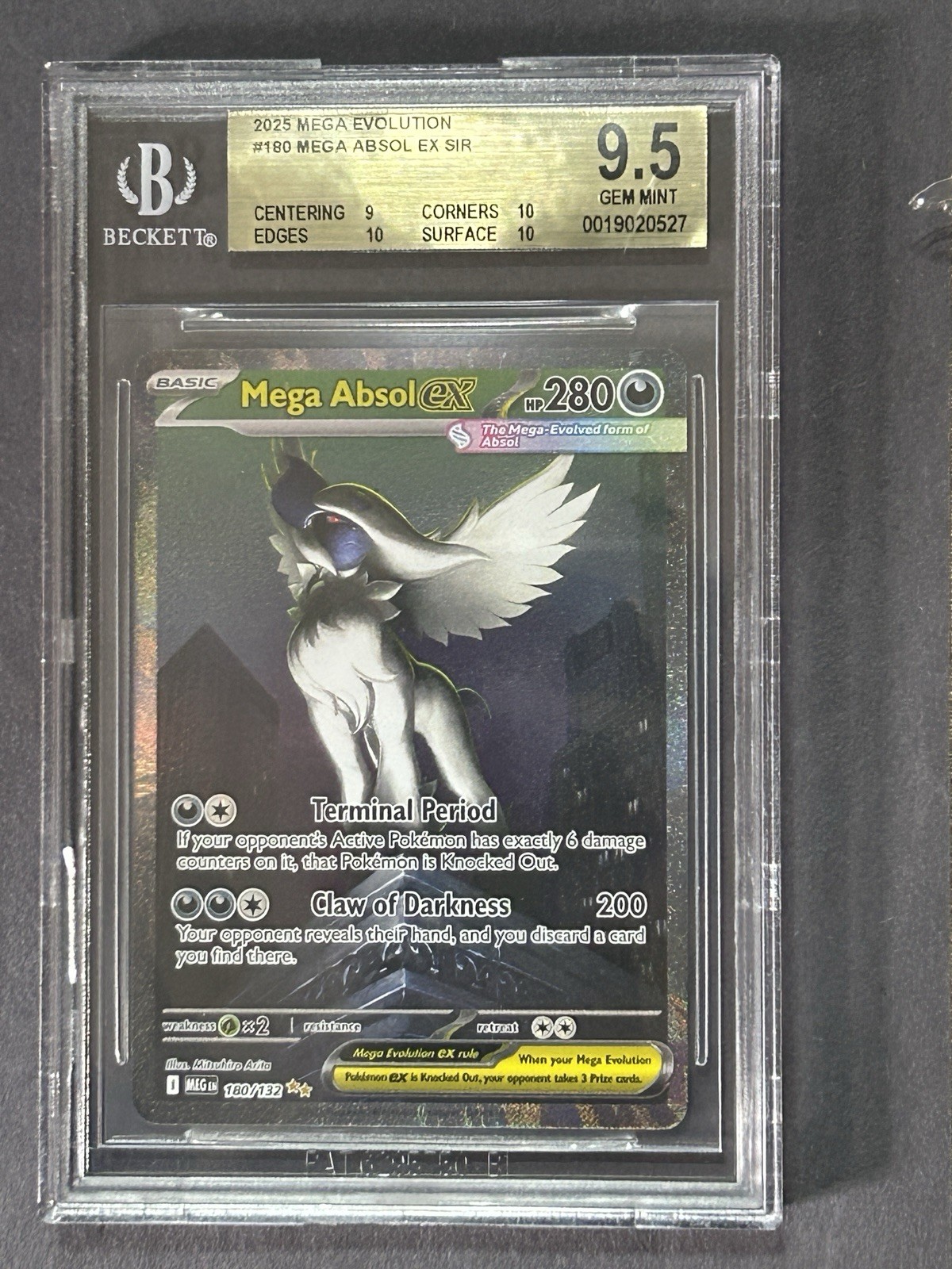 Mega Absol EX 180/132 Mega Evolution BGS 9.5 Pokémon: 3x10 subs!