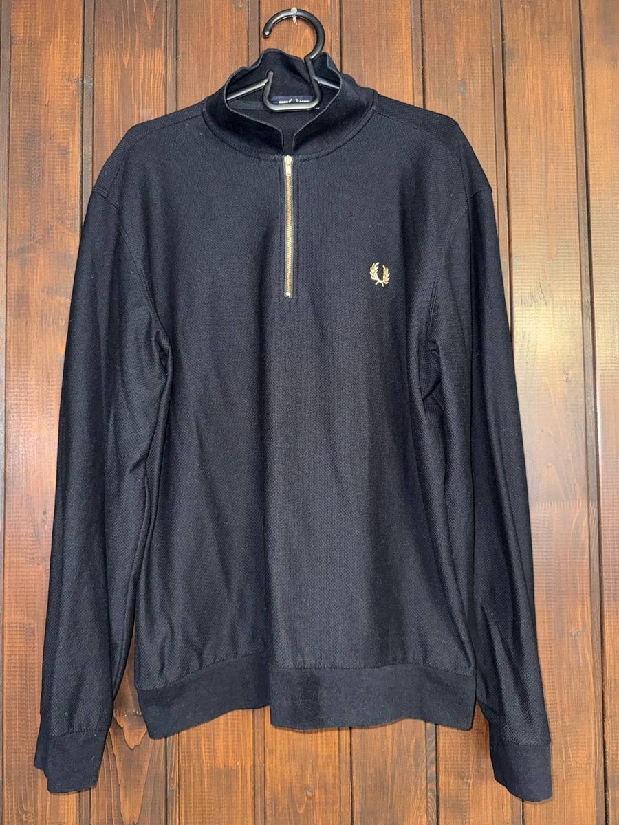 FRED PERRY Half Zip Sweatshirt XL Fred Perry Midnight Blue Half