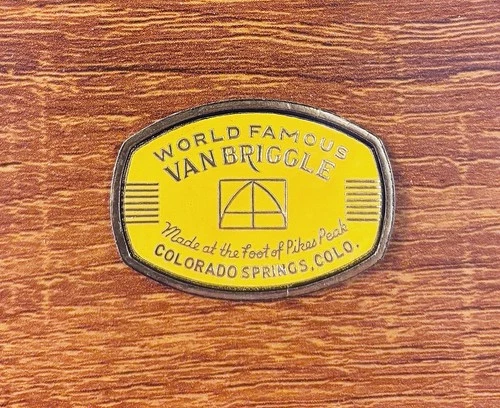 Vintage Van Briggle Gold Foil Sticker 1.5”