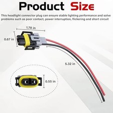 2 PCS H11 H9 H8 880 881 Female Adapter Wiring Harness Sockets Wire, Fog Light