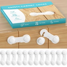 12 Pack Cupboard Locks for Children Strong Adhesive Child Locks for Kitchen