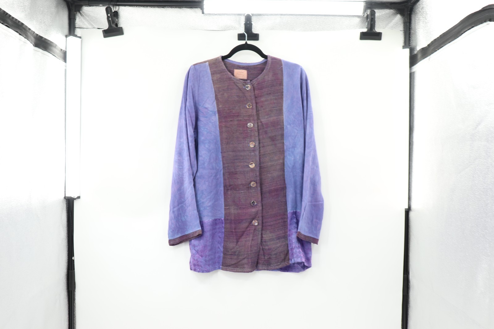 Top tunica vintage acciaio pony viola blu