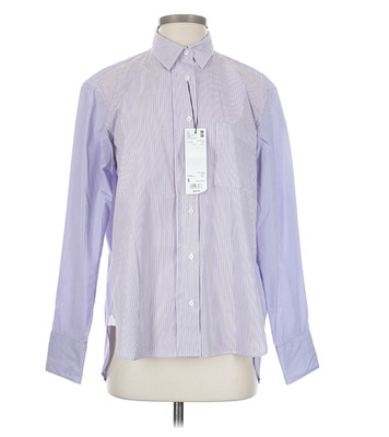 Uniqlo +J Jil Sander Supima Cotton Striped Long-Sleeve Shirt Purple