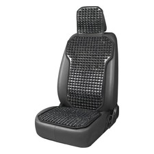 Autositzauflage AMIO 03650 Massage Holzperlen Lendenkissen 126x44cm Schwarz Uni