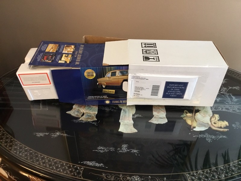 Franklin Mint 1:24 1955 Chevy Bel Air 50 Millionth Limited Edition 24K Gold