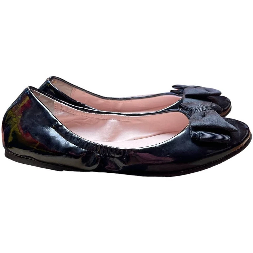 Zapatos planos Ruby & Bloom charol negro imitación cuero con lazo niñas talla 2M Foto 3 de 4