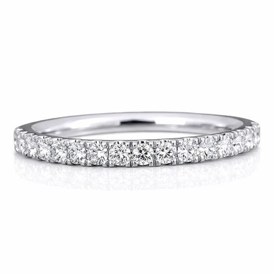 Halb-Ewigkeitsring 2 mm Goldband im Labor gezüchtet Diamant D-E/VVS UK hergestellt & punziert