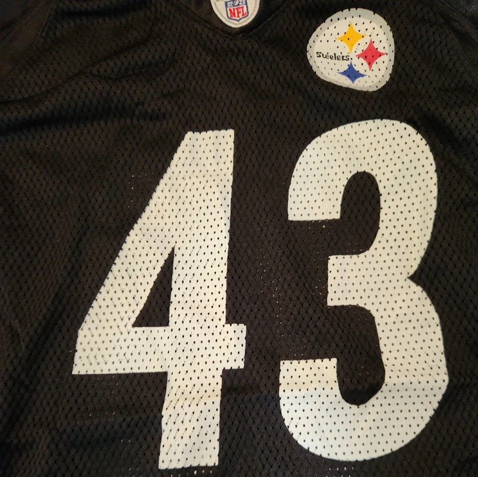 NFL Pittsburgh Steelers #43 Troy Polamalu Reebok On Field Jersey Juvenil XL 18-20 Foto 3 de 4