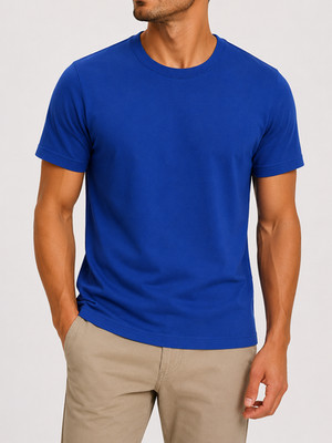 Fruit of the Loom Herren T-Shirt Blau Classic Größe S Regular Rundhals