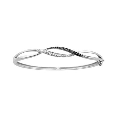 Black & White Diamond Bangle Bracelet