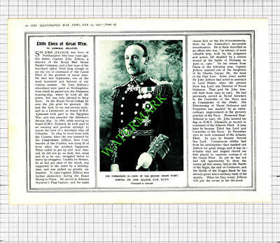 Admiral Sir John Jellicoe Great War WW1 -- 1915 Cutting 