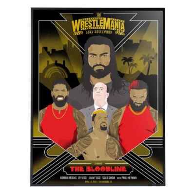 Phenom Gallery WWE Wrestlemania 39 The Bloodline 18''x24'' Deluxe Framed Serigraph