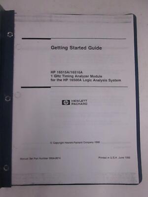 HP 16515A/16516A 1GHz Timing Analyzer Getting Started Guide, Used