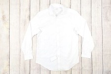CALVIN KLEIN CK WHITE LARGE 32/33 STEEL SLIM STRETCH BUTTON FRONT SHIRT DEFECT