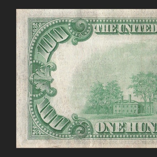 Lime Green Seal 1934 Richmond One Hundred Dollar Bill E00343607A E1 Back 80 - Picture 9 of 11